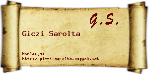 Giczi Sarolta névjegykártya